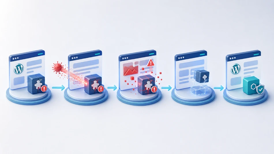 Secuencia conceptual de investigación y sustitución de un componente obsoleto tras detectar cambios anómalos