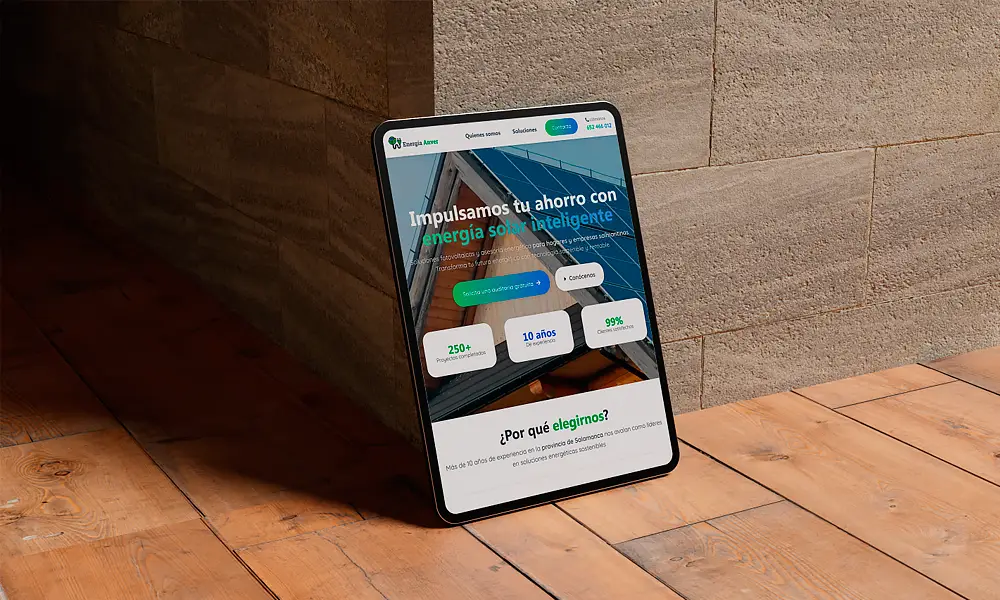 Portafolios Diseño Web Asturias - Comercializadora eléctrica Energía Anver