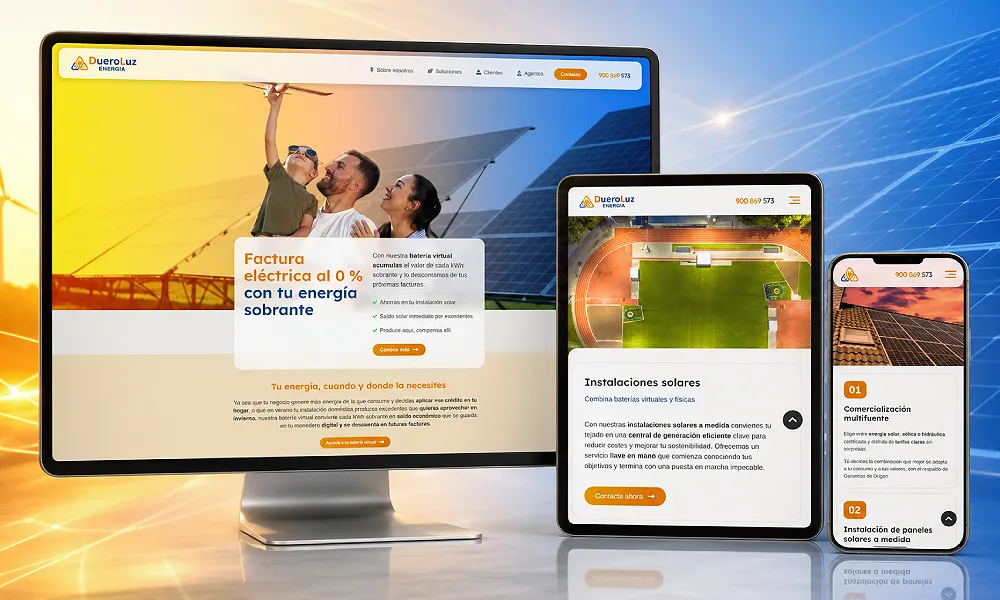 Dueroluz Energía | Web comercial en WordPress para una comercializadora energética