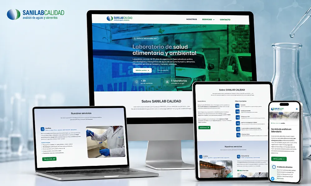 Sanilab Calidad | Web corporativa en WordPress para servicios técnicos de laboratorio